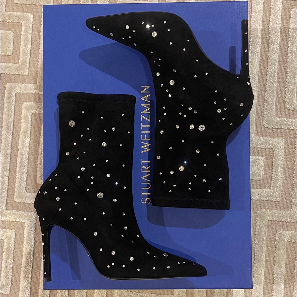 NEW! STUART WEITZMAN RHINESTONE BOOTIES - Picture 2 of 11